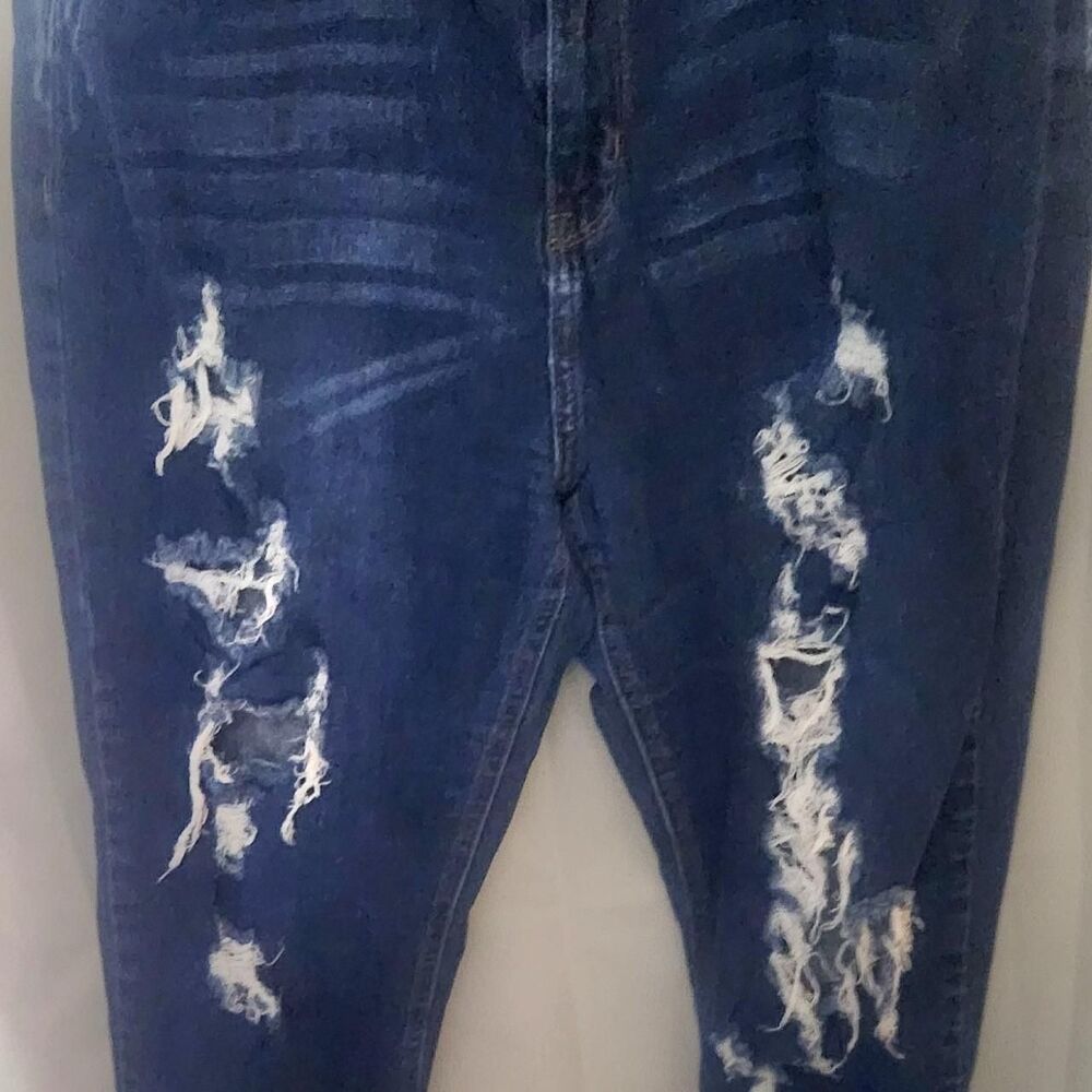 GOGO JEANS Distressed Curvy Mom Jeans boho  size 15 indie Y2K